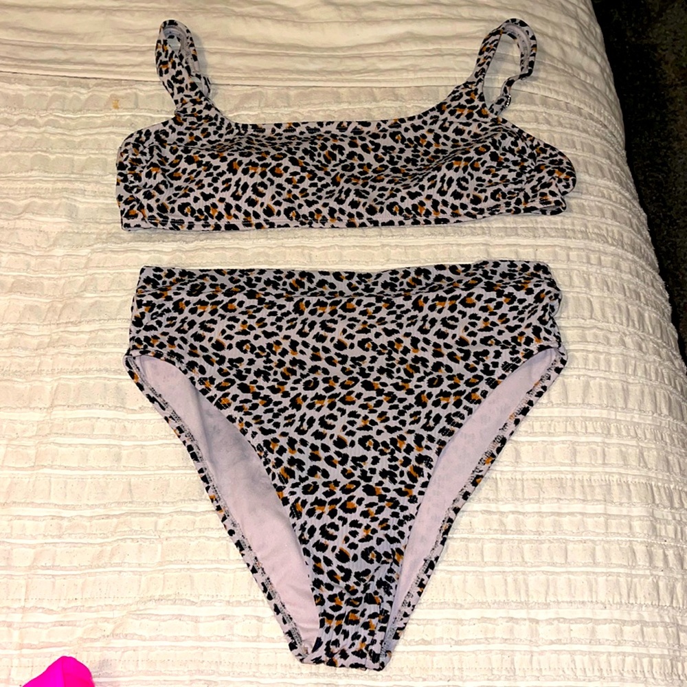 Target exhilaration Two piece bikini leopard print